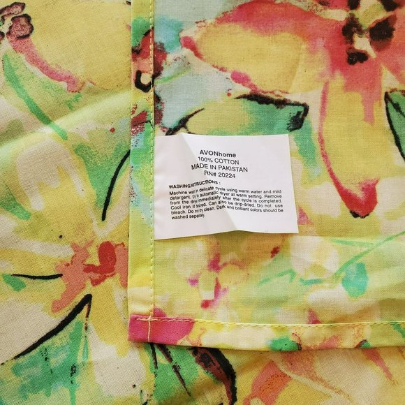 Avon Home Dinner Napkins, Set of 4, Yellow Orange Flowers Floral Cotton, NEW - Picture 4 of 6